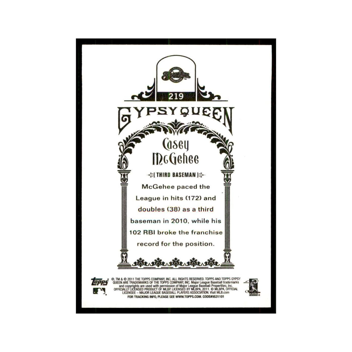 2011 Topps Gypsy Queen Casey McGehee Baseball Cards #219