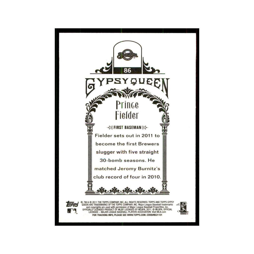 2011 Topps Gypsy Queen Prince Fielder Baseball Cards #86