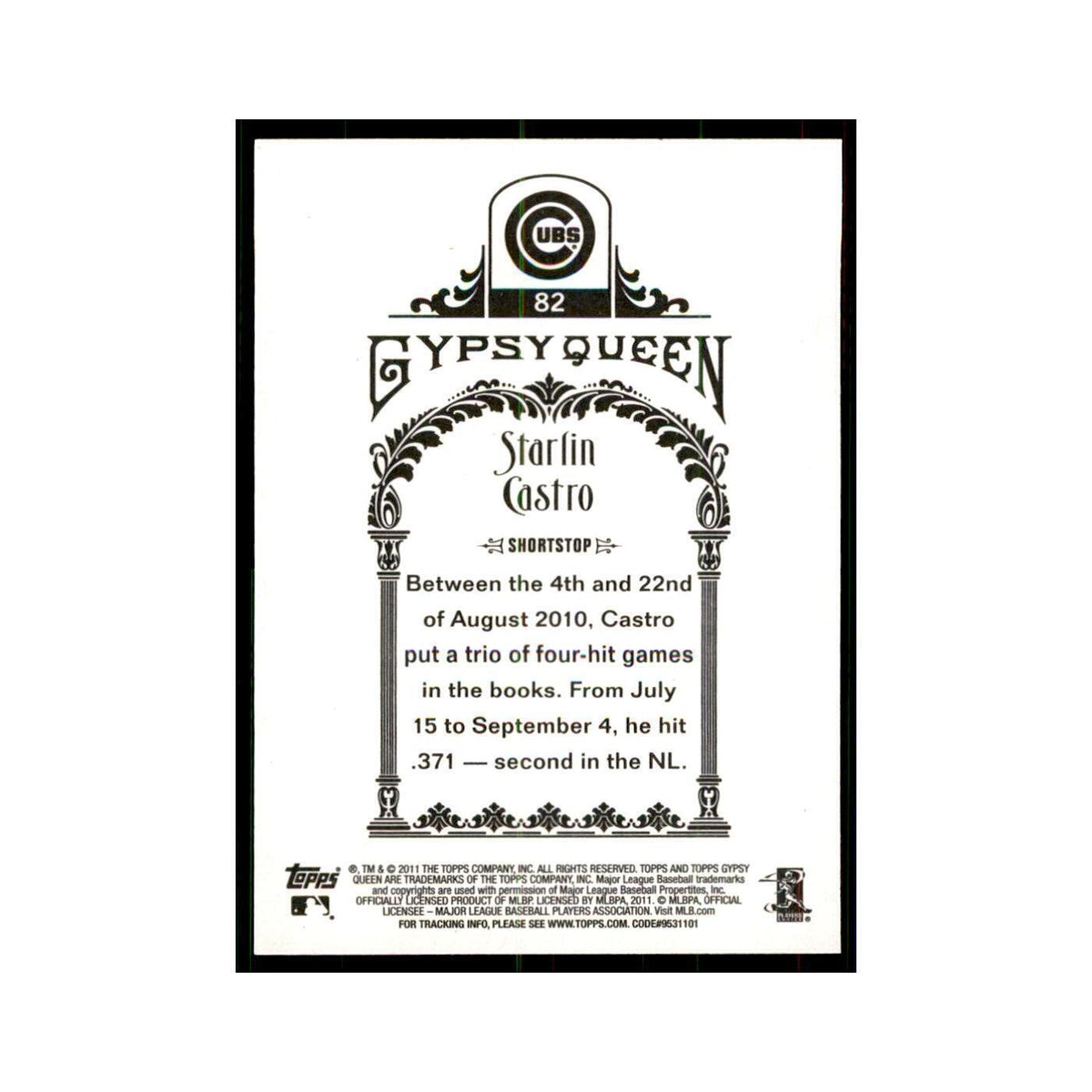 2011 Topps Gypsy Queen Starlin Castro Baseball Cards #82