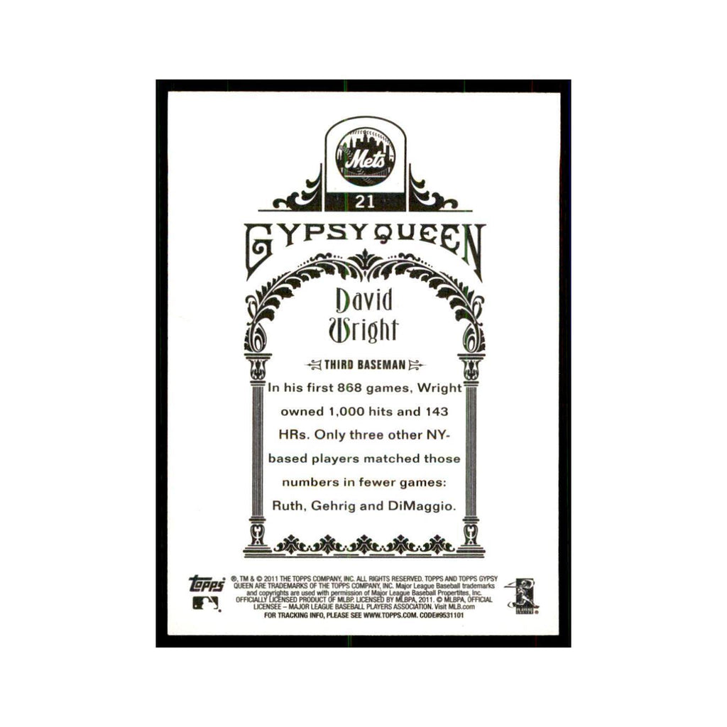 2011 Topps Gypsy Queen David Wright Baseball Cards #21