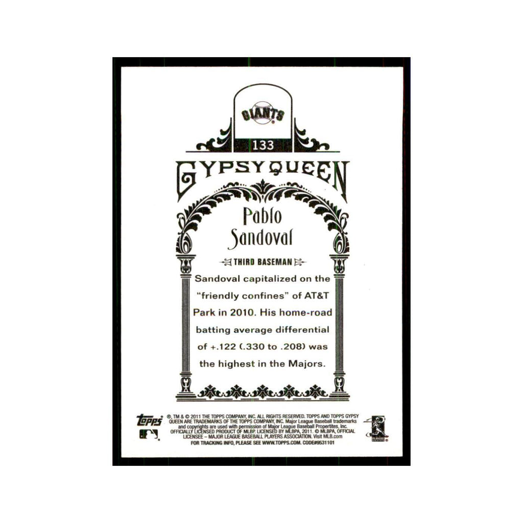 2011 Topps Gypsy Queen Pablo Sandoval Baseball Cards #133