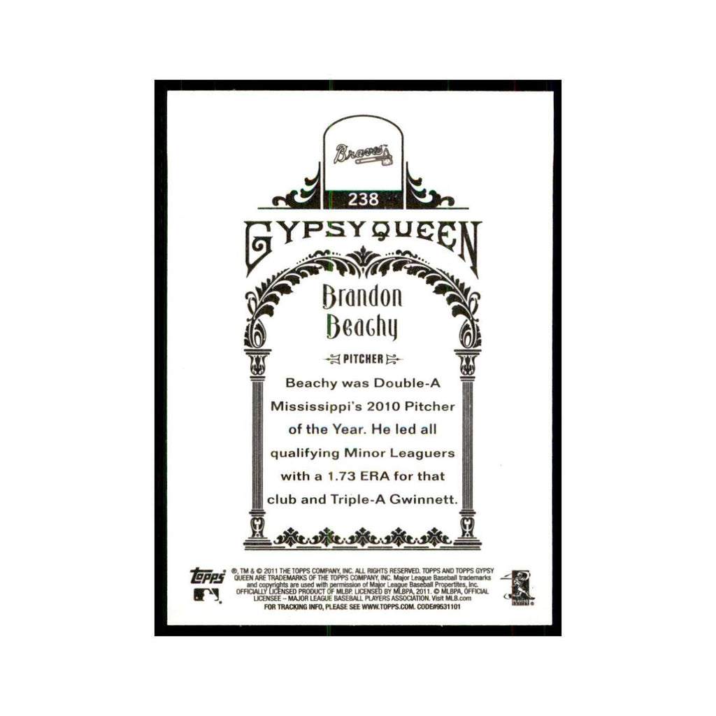 2011 Topps Gypsy Queen Brandon Beachy Baseball Cards #238
