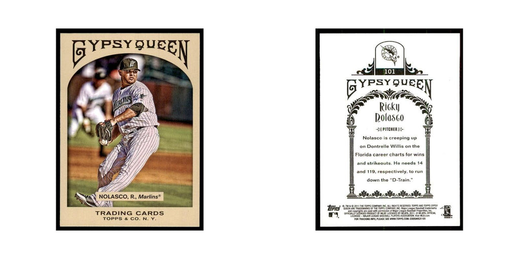 2011 Topps Gypsy Queen Ricky Nolasco Baseball Cards #101
