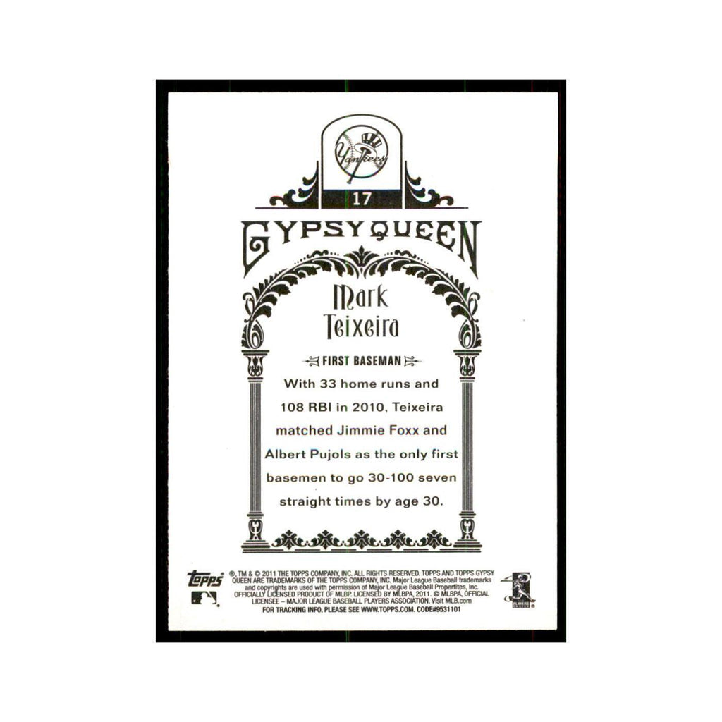 2011 Topps Gypsy Queen Mark Teixeira Baseball Cards #17