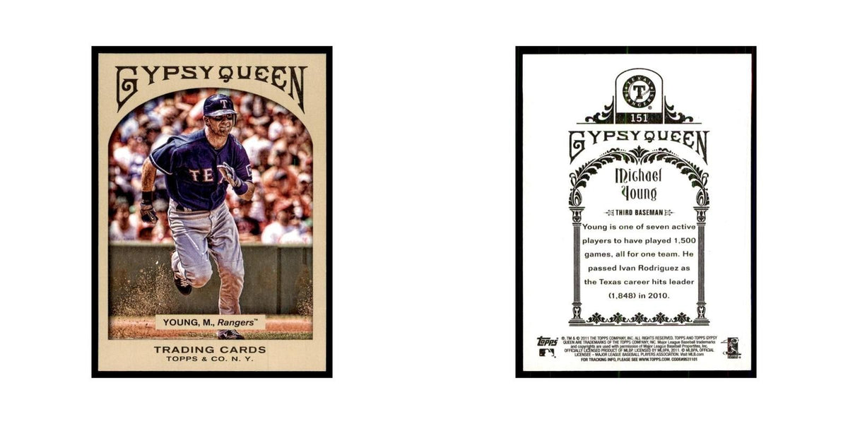 2011 Topps Gypsy Queen Michael Young Baseball Cards #151