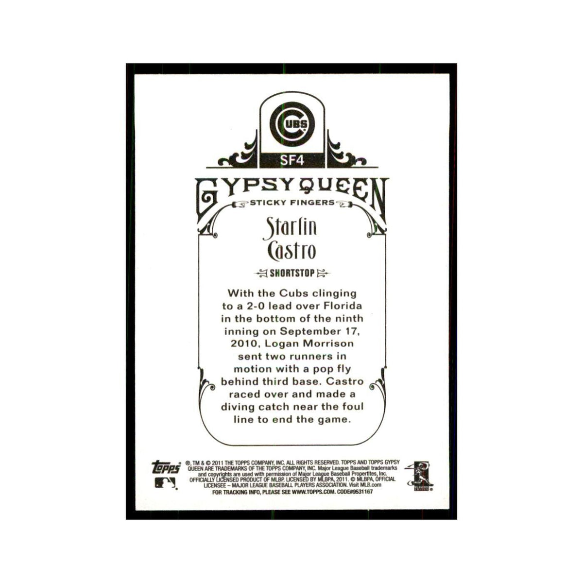 2011 Topps Gypsy Queen Starlin Castro Baseball Cards #SF4