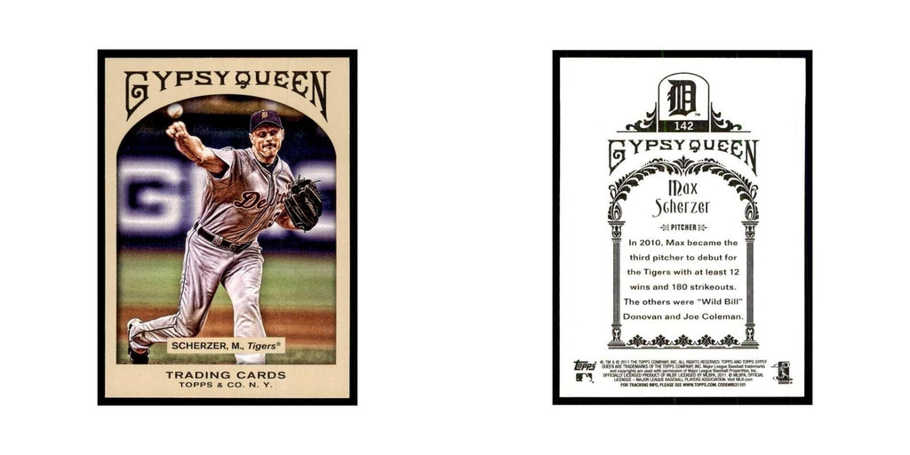 2011 Topps Gypsy Queen Max Scherzer Baseball Cards #142