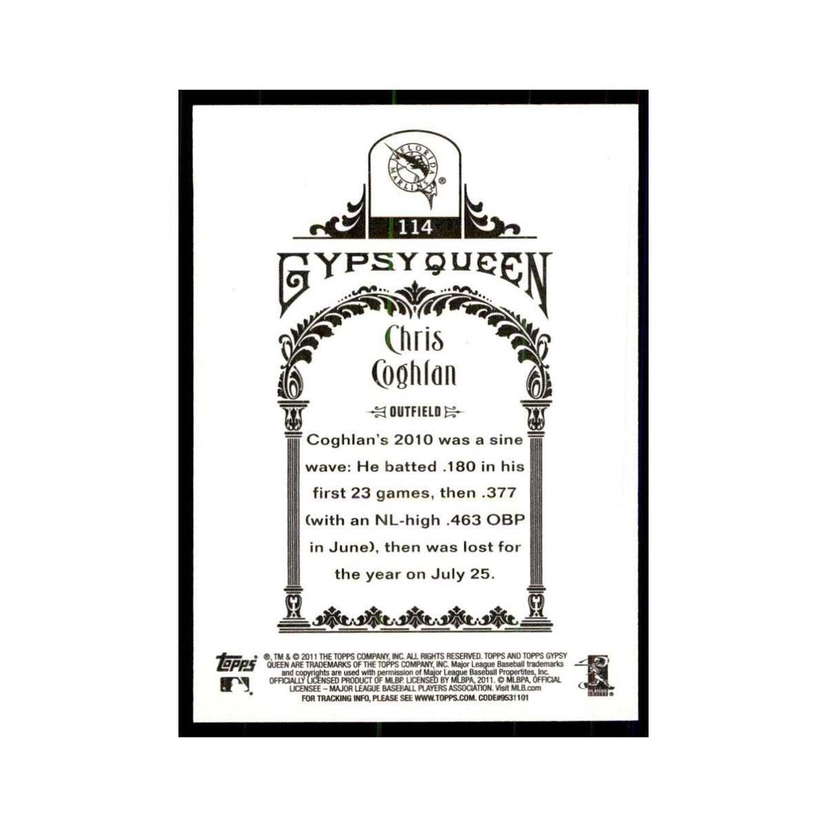 2011 Topps Gypsy Queen Chris Coghlan Baseball Cards #114