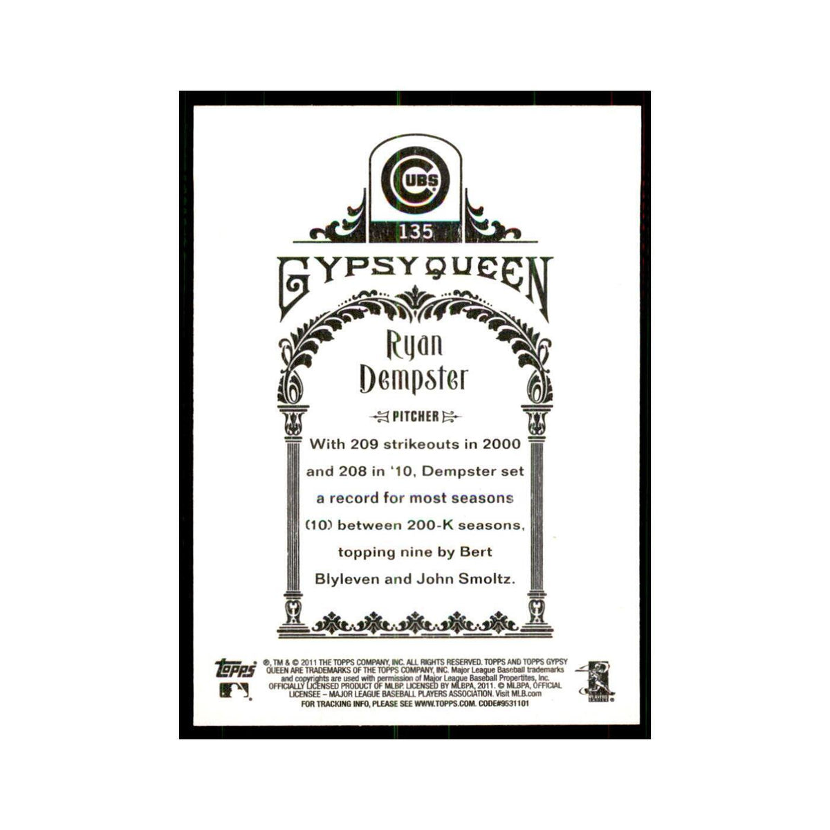 2011 Topps Gypsy Queen Ryan Dempster Baseball Cards #135