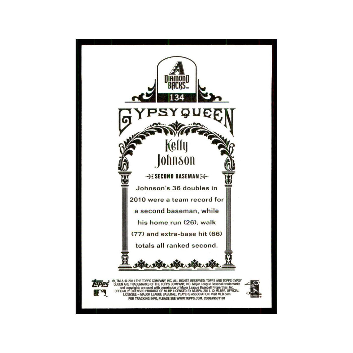2011 Topps Gypsy Queen Kelly Johnson Baseball Cards #134