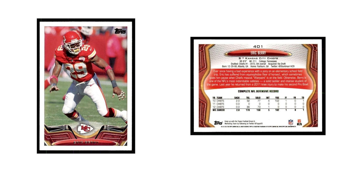 2013 Topps Eric Berry Football Cards #401