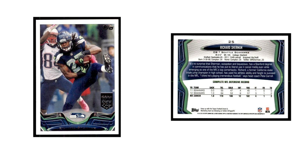 2013 Topps Richard Sherman Football Cards #25