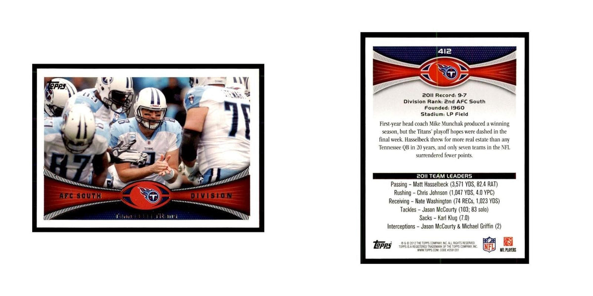 2013 Topps Tennessee Titans: Matt Hasselbeck Football Cards #412