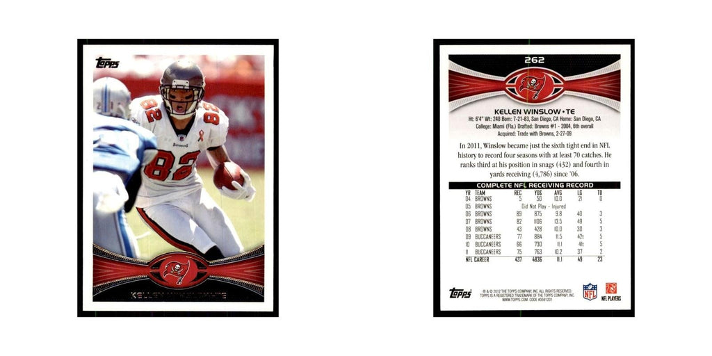2012 Topps Kellen Winslow Football Cards #262