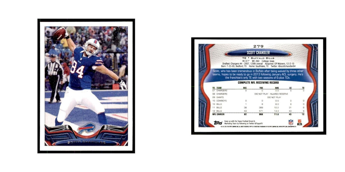 2013 Topps Scott Chandler Football Cards #279