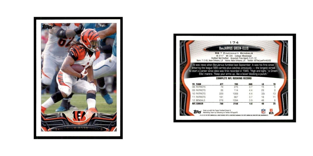 2013 Topps BenJarvus Green-Ellis Football Cards #174