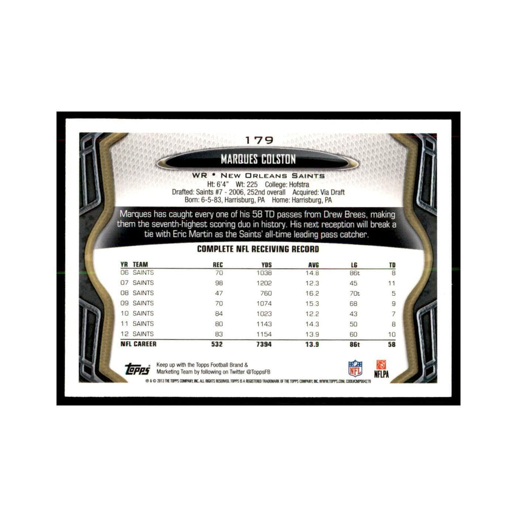 2013 Topps Marques Colston Football Cards #179