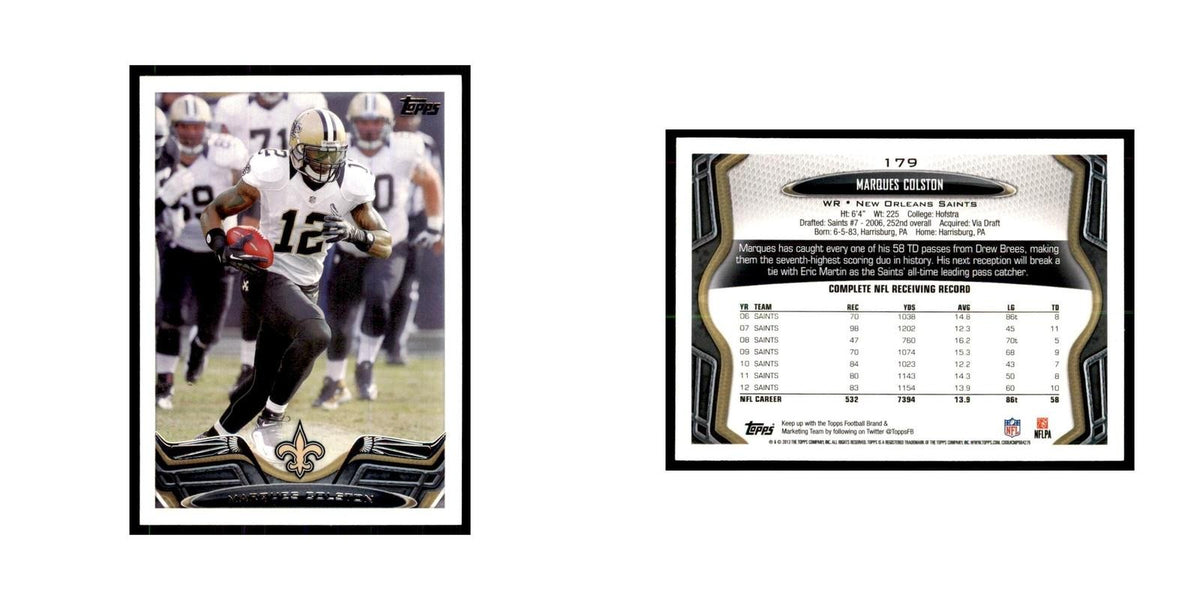 2013 Topps Marques Colston Football Cards #179