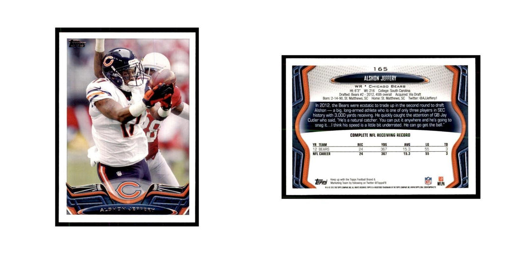 2013 Topps Alshon Jeffery Football Cards #165