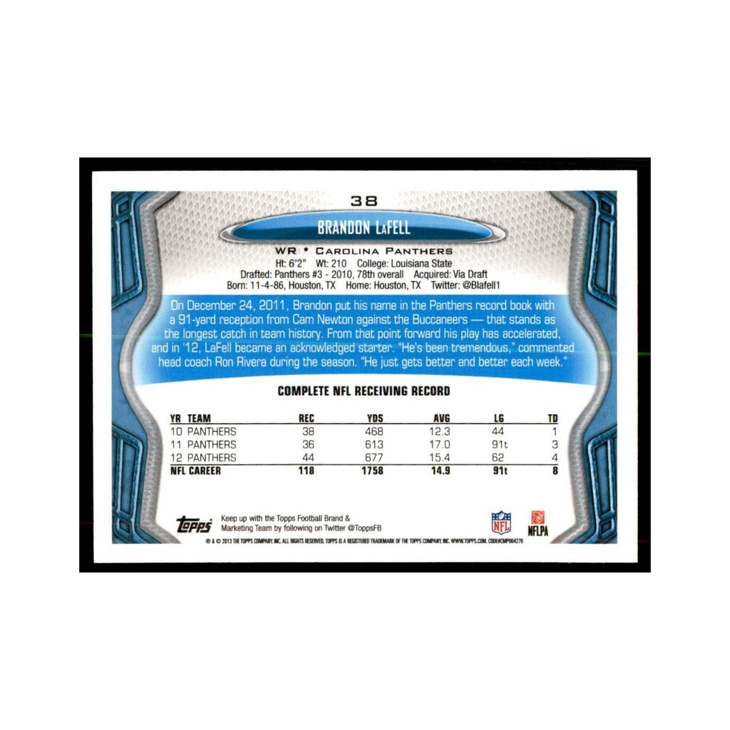 2013 Topps Brandon LaFell Football Cards #38