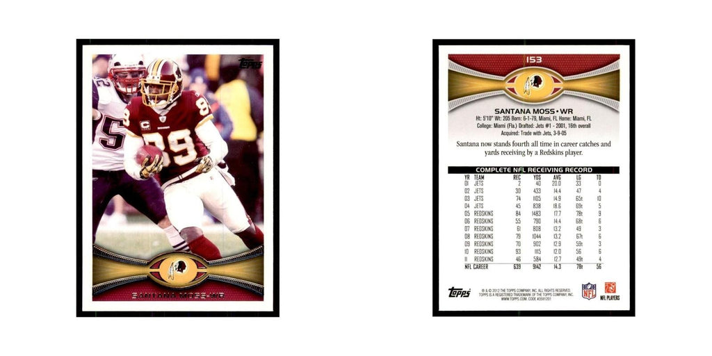 2012 Topps Santana Moss Football Cards #153