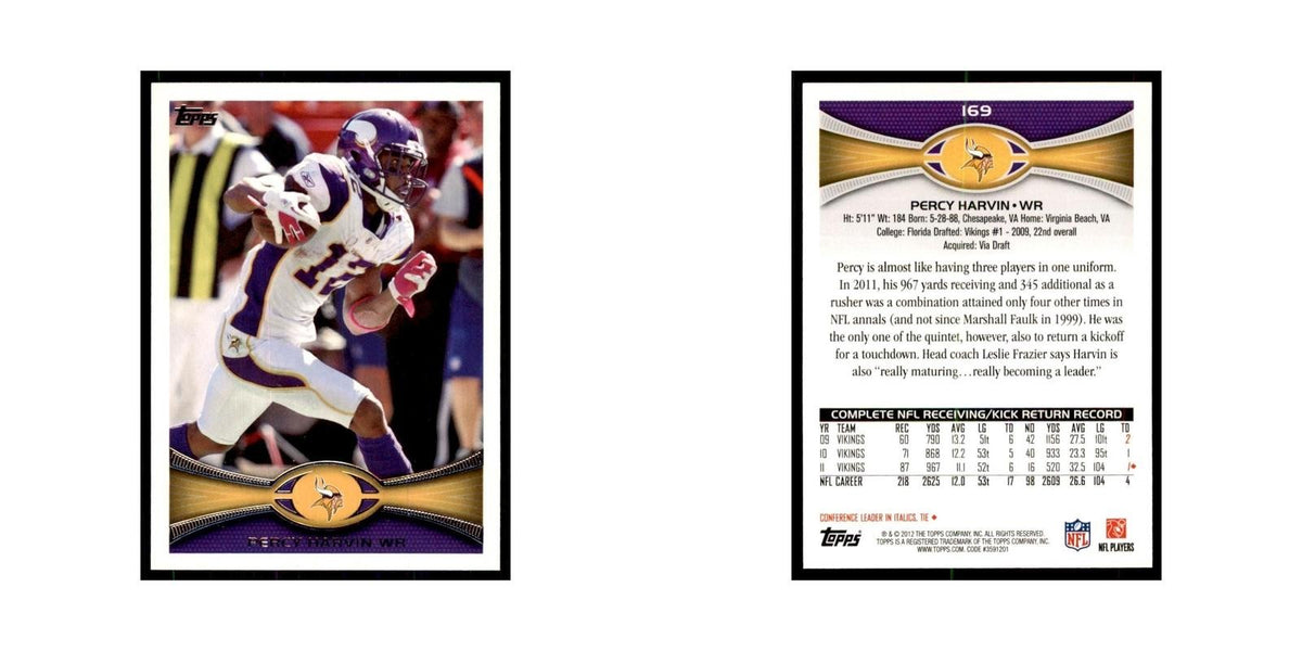 2012 Topps Percy Harvin Football Cards #169