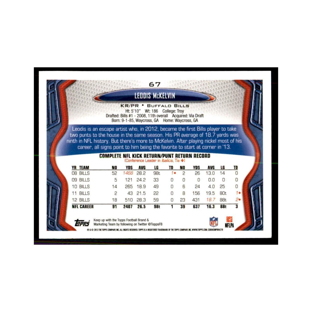 2013 Topps Leodis McKelvin Football Cards #67