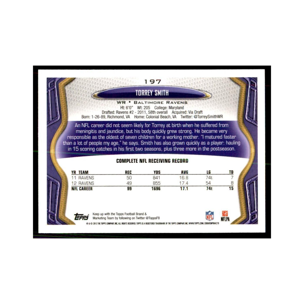 2013 Topps Torrey Smith Football Cards #197