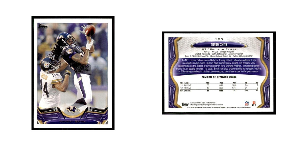 2013 Topps Torrey Smith Football Cards #197