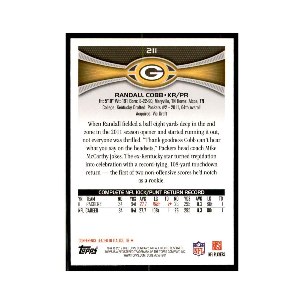 2012 Topps Randall Cobb Football Cards #211