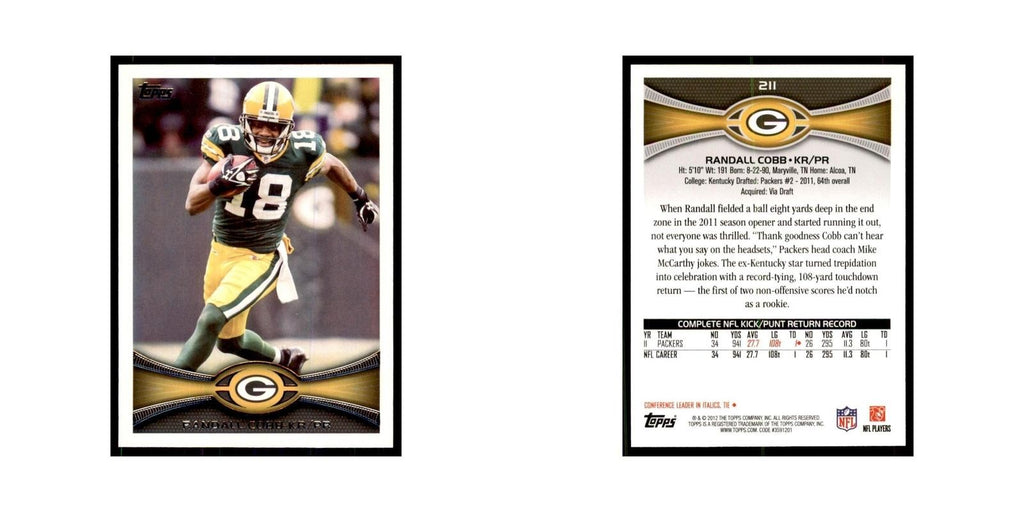 2012 Topps Randall Cobb Football Cards #211