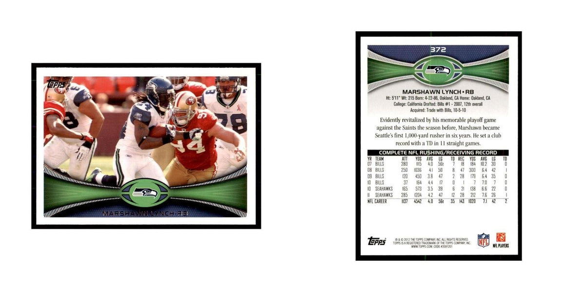 2012 Topps Marshawn Lynch Football Cards #372