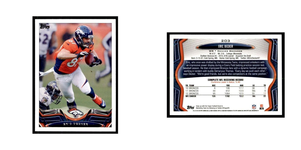 2013 Topps Eric Decker Football Cards #203