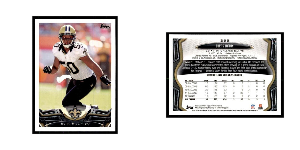 2013 Topps Curtis Lofton Football Cards #355