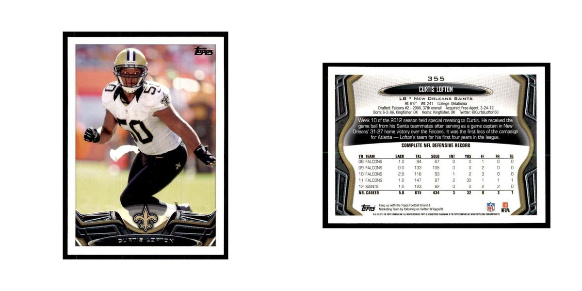 2013 Topps Curtis Lofton Football Cards #355