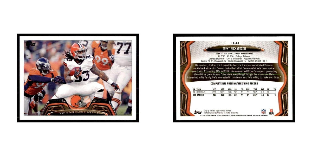 2013 Topps Trent Richardson Football Cards #160
