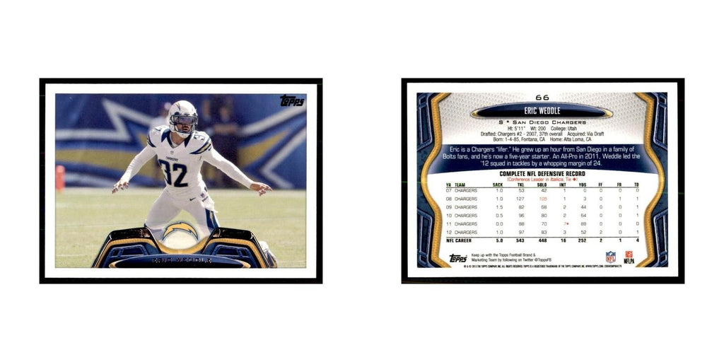 2013 Topps Eric Weddle Football Cards #66