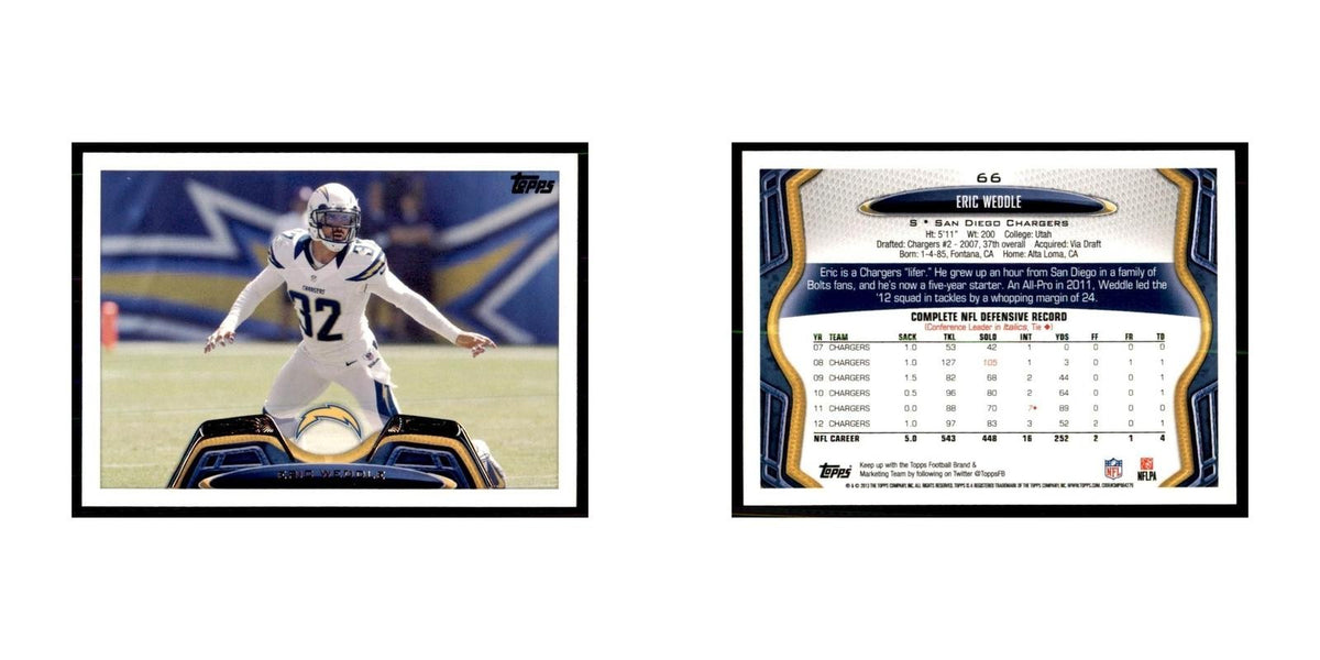 2013 Topps Eric Weddle Football Cards #66