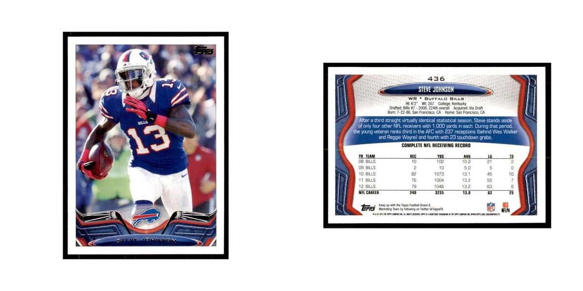2013 Topps Steve Johnson Football Cards #436