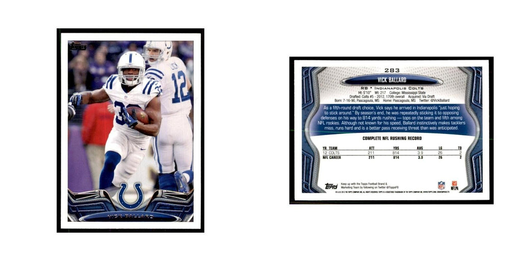 2013 Topps Vick Ballard Football Cards #283