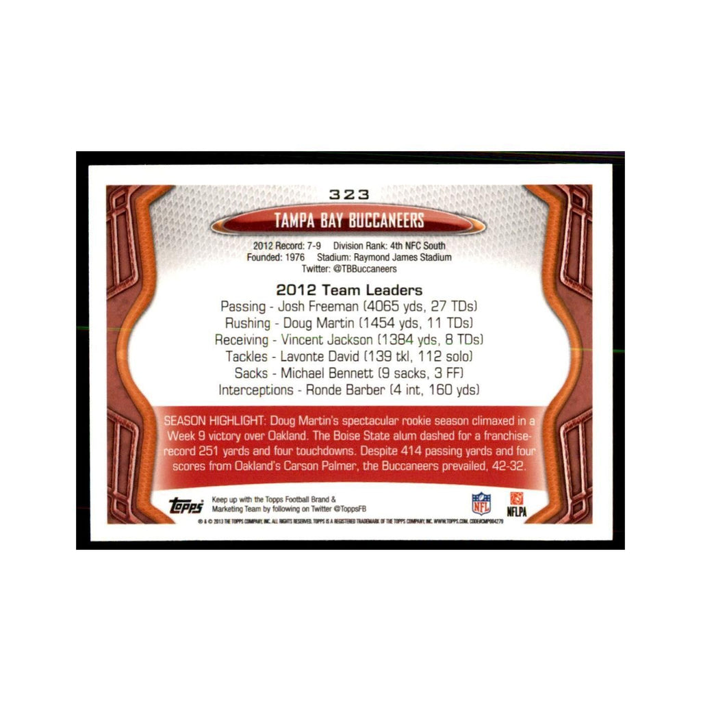 2013 Topps Tampa Bay Buccaneers Football Cards #323