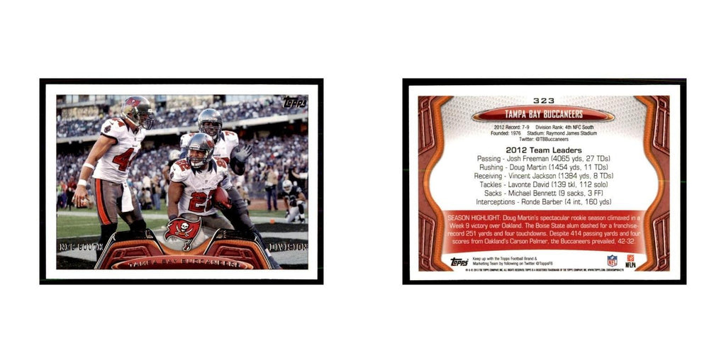 2013 Topps Tampa Bay Buccaneers Football Cards #323