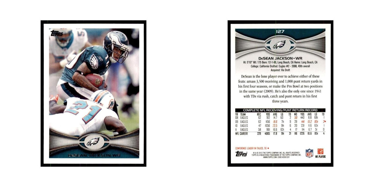 2012 Topps DeSean Jackson Football Cards #127