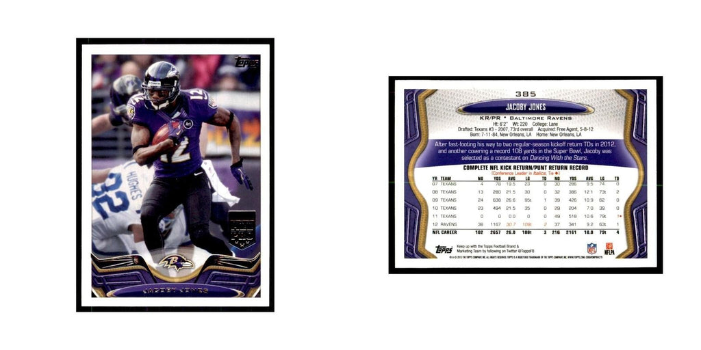 2013 Topps Jacoby Jones Football Cards #385