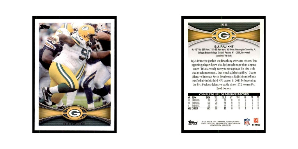 2012 Topps B.J. Raji Football Cards #158