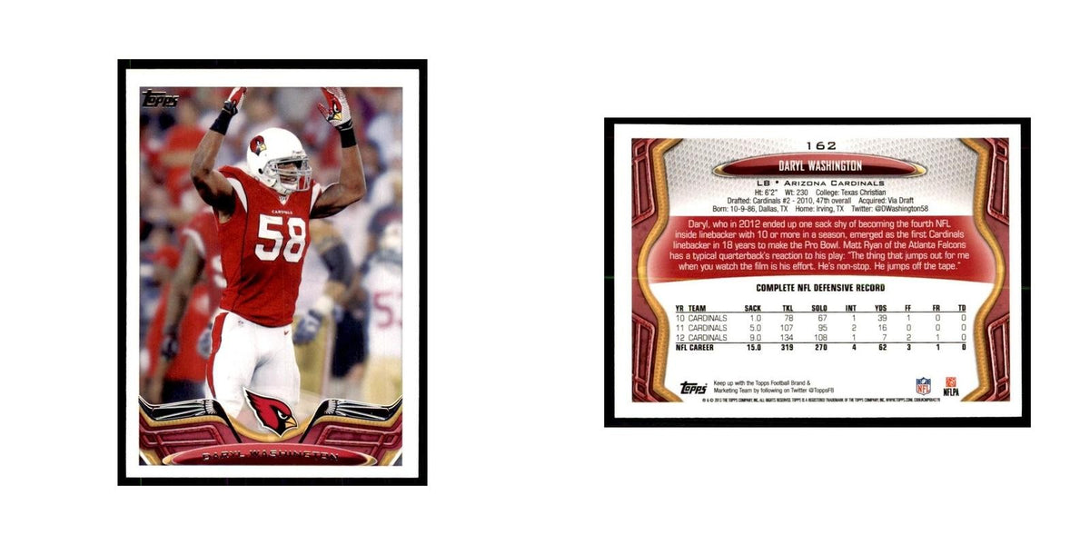 2013 Topps Daryl Washington Football Cards #162
