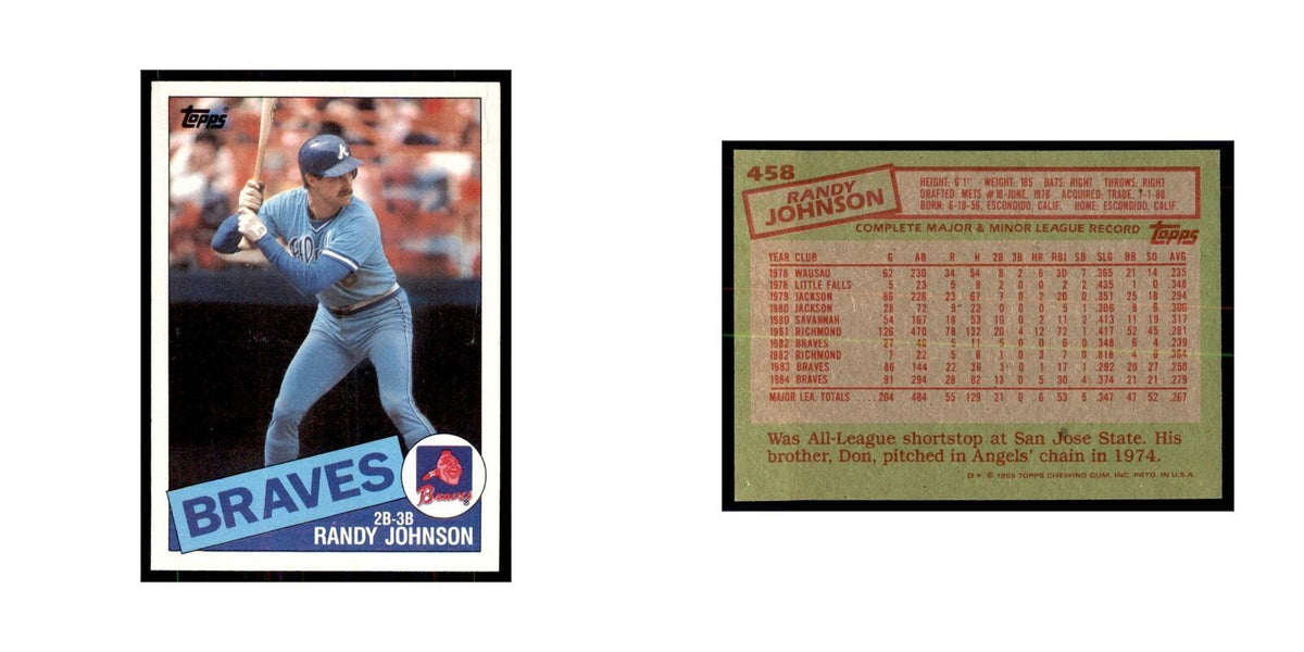 1985 Topps Randy Johnson Braves #458
