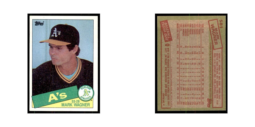1985 Topps Mark Wagner Athletics #581