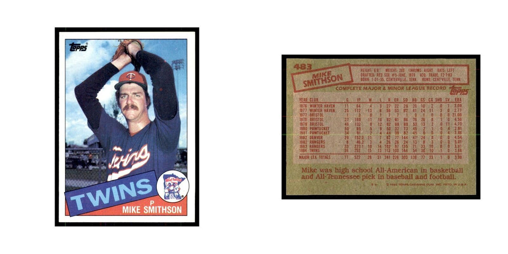 1985 Topps Mike Smithson Twins #483