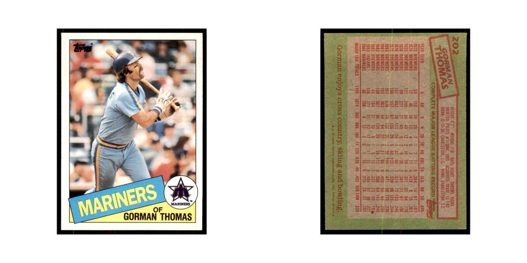 1985 Topps Gorman Thomas Mariners #202